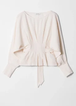 & Other Stories Plissierte Bluse mit U-Boot-Ausschnitt