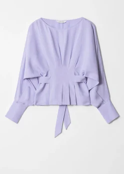 & Other Stories Plissierte Bluse mit U-Boot-Ausschnitt