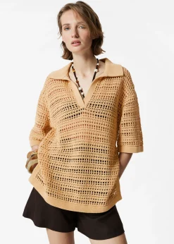 & Other Stories Poloshirt aus Pointelle-Strick