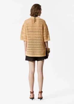 & Other Stories Poloshirt aus Pointelle-Strick