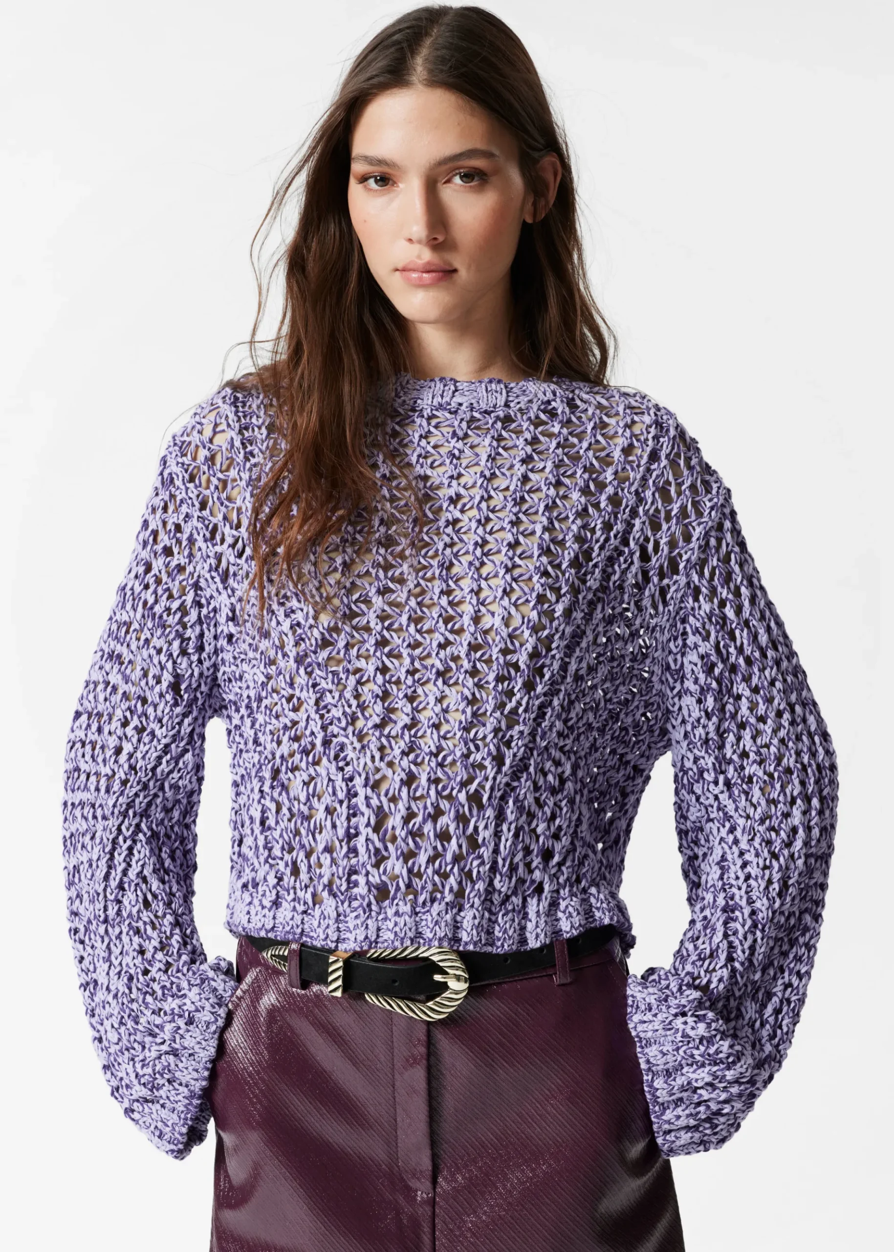 & Other Stories Pullover mit Lochstrickmuster