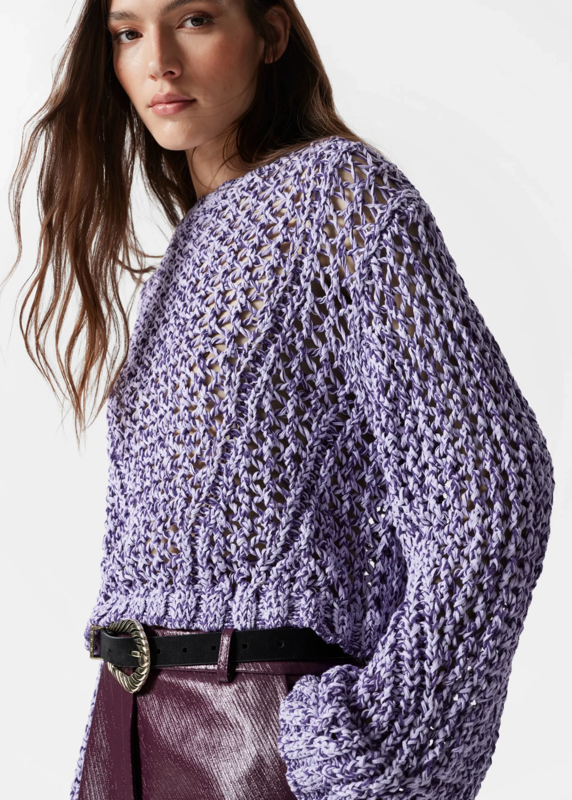 & Other Stories Pullover mit Lochstrickmuster