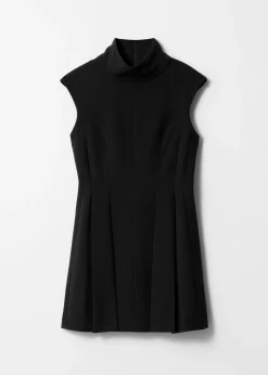 & Other Stories Rollkragen-Minikleid mit Falten