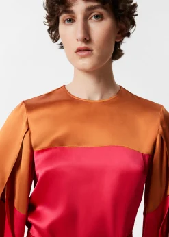 & Other Stories Satinbluse in Colour-Block-Optik