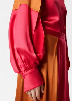 & Other Stories Satinbluse in Colour-Block-Optik