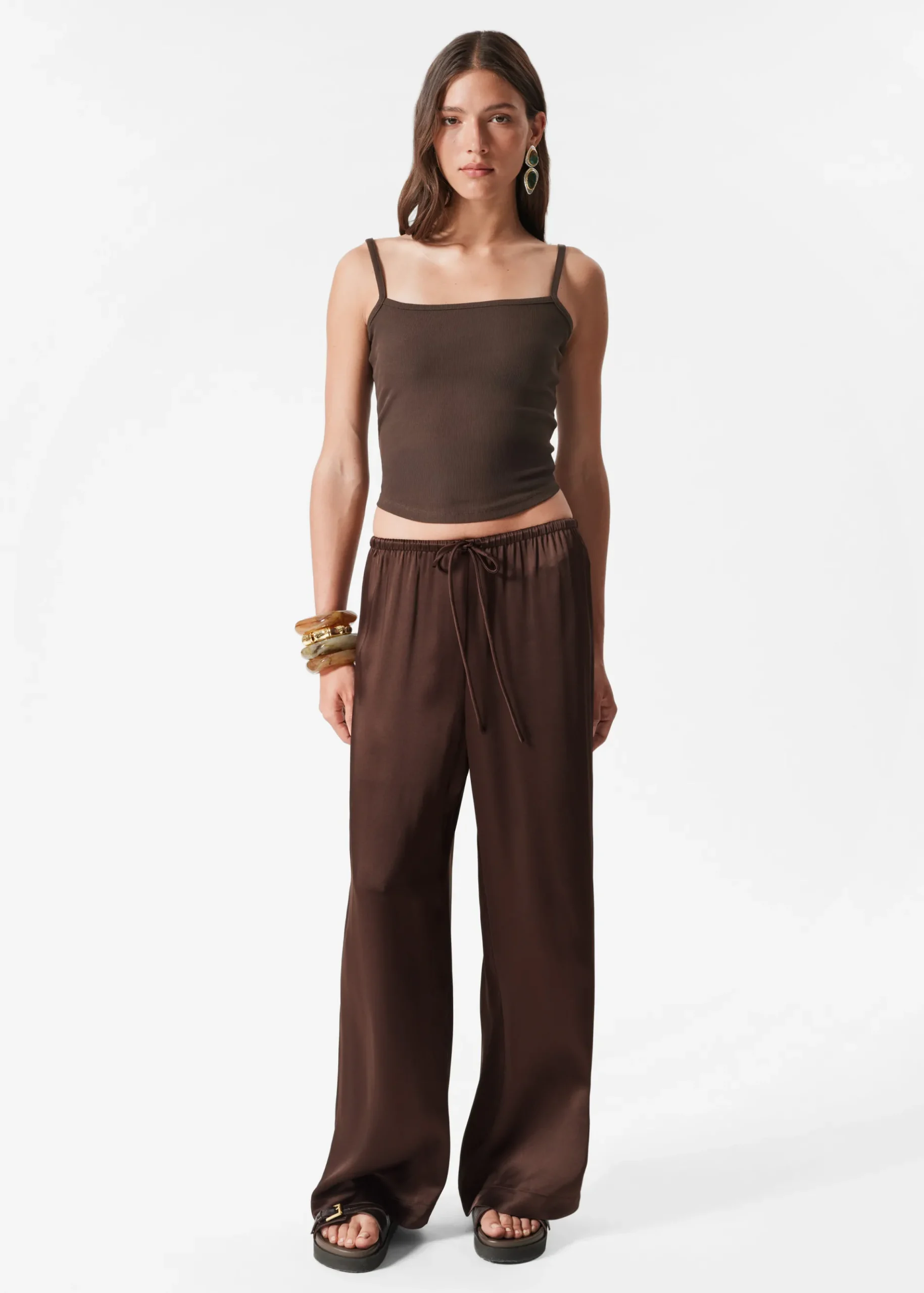 & Other Stories Satinhose mit Kordelzugbund