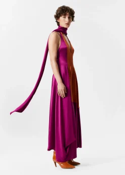 & Other Stories Satin-Maxikleid mit Schal