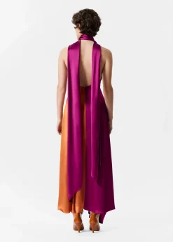 & Other Stories Satin-Maxikleid mit Schal