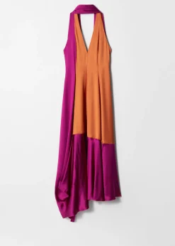 & Other Stories Satin-Maxikleid mit Schal