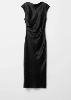 & Other Stories Satin-Midikleid mit U-Boot-Ausschnitt