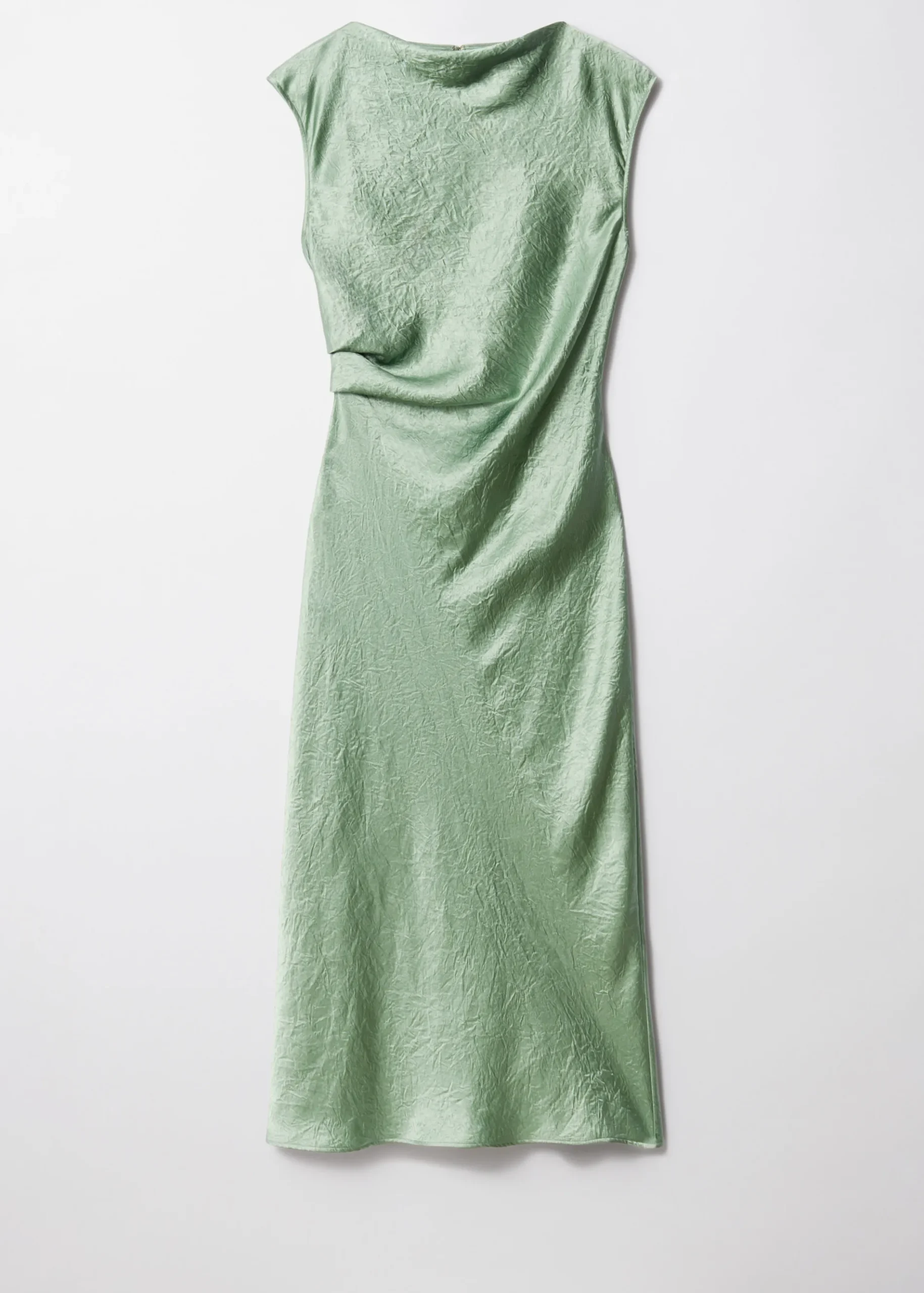 & Other Stories Schräg geschnittenes Midikleid aus Satin