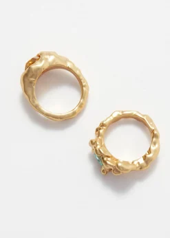 & Other Stories Skulpturierte Ringe im Set mit Schmucksteinen
