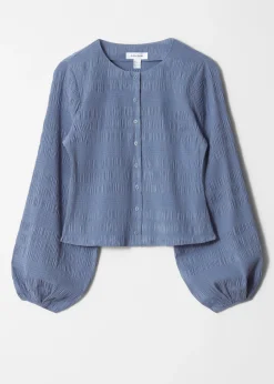 & Other Stories Smocked BalloonSleeve Top
