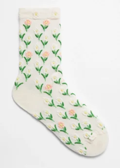 & Other Stories Socken mit Blumenstickerei
