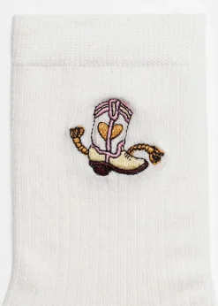 & Other Stories Socken mit Dinosaurier-Stickerei