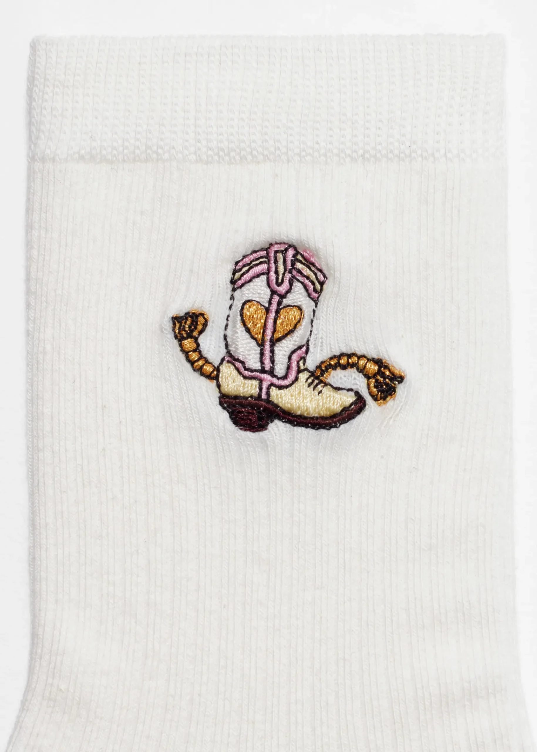 & Other Stories Socken mit Dinosaurier-Stickerei