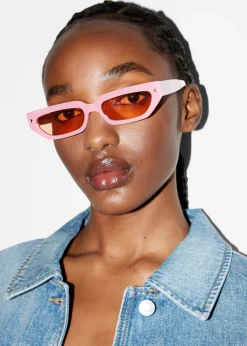 & Other Stories Sonnenbrille mit schmalem Rahmen aus Acetat