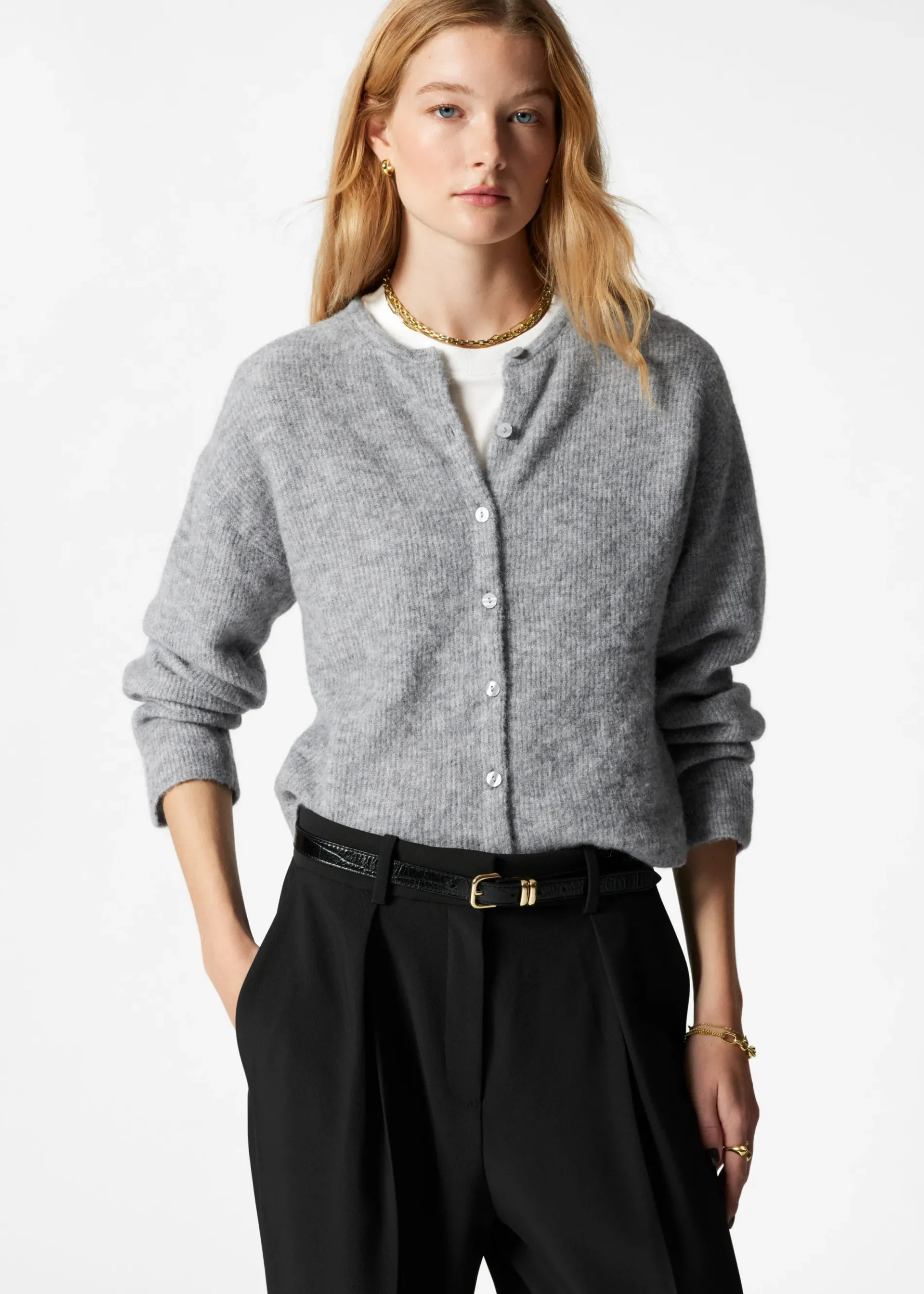 & Other Stories Strickjacke aus Alpaka-Mix