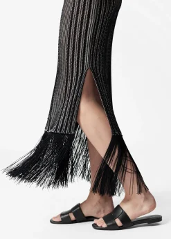 & Other Stories Strickkleid in Midilänge mit Fransen