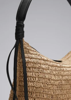& Other Stories Strohtasche mit Lederdetail