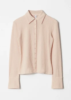 & Other Stories Strukturiertes Poloshirt mit langen Ärmeln