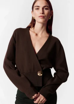 & Other Stories Taillierte Strickjacke in Wickeloptik