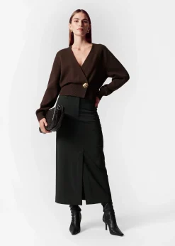 & Other Stories Taillierte Strickjacke in Wickeloptik