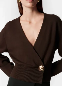 & Other Stories Taillierte Strickjacke in Wickeloptik