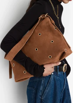 & Other Stories Tasche aus Veloursleder mit Ösen