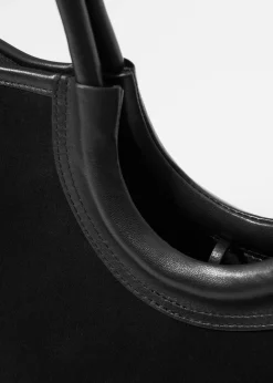 & Other Stories Tragetasche aus Veloursleder mit Lederbesatz