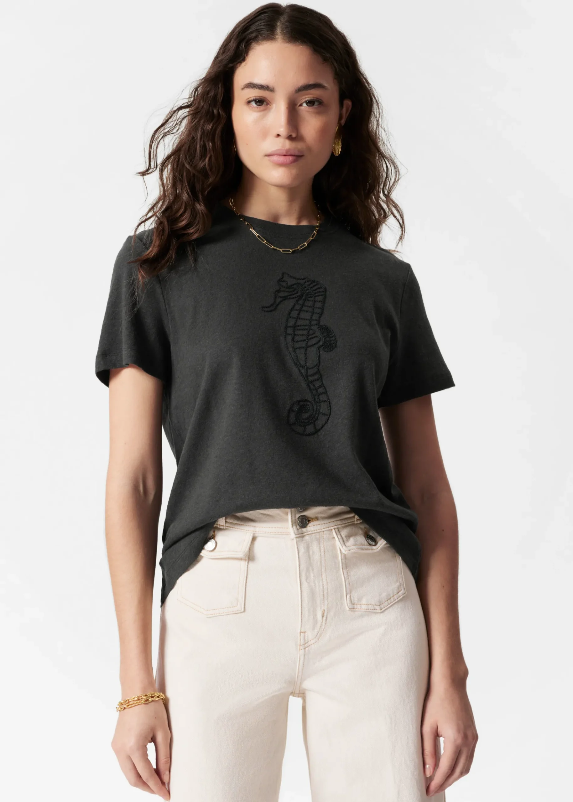 & Other Stories T-Shirt aus Leinenmischung