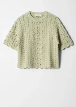 & Other Stories T-Shirt aus Pointelle-Strick
