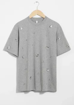 & Other Stories T-Shirt mit Blumenapplikation