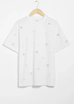 & Other Stories T-Shirt mit Blumenapplikation