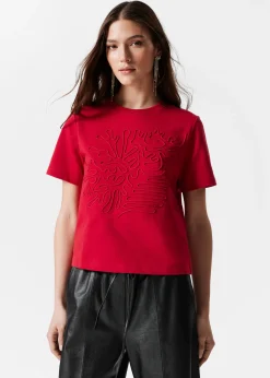 & Other Stories T-Shirt mit Blumenapplikation