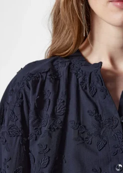 & Other Stories Voluminöse Bluse mit Blumenapplikation
